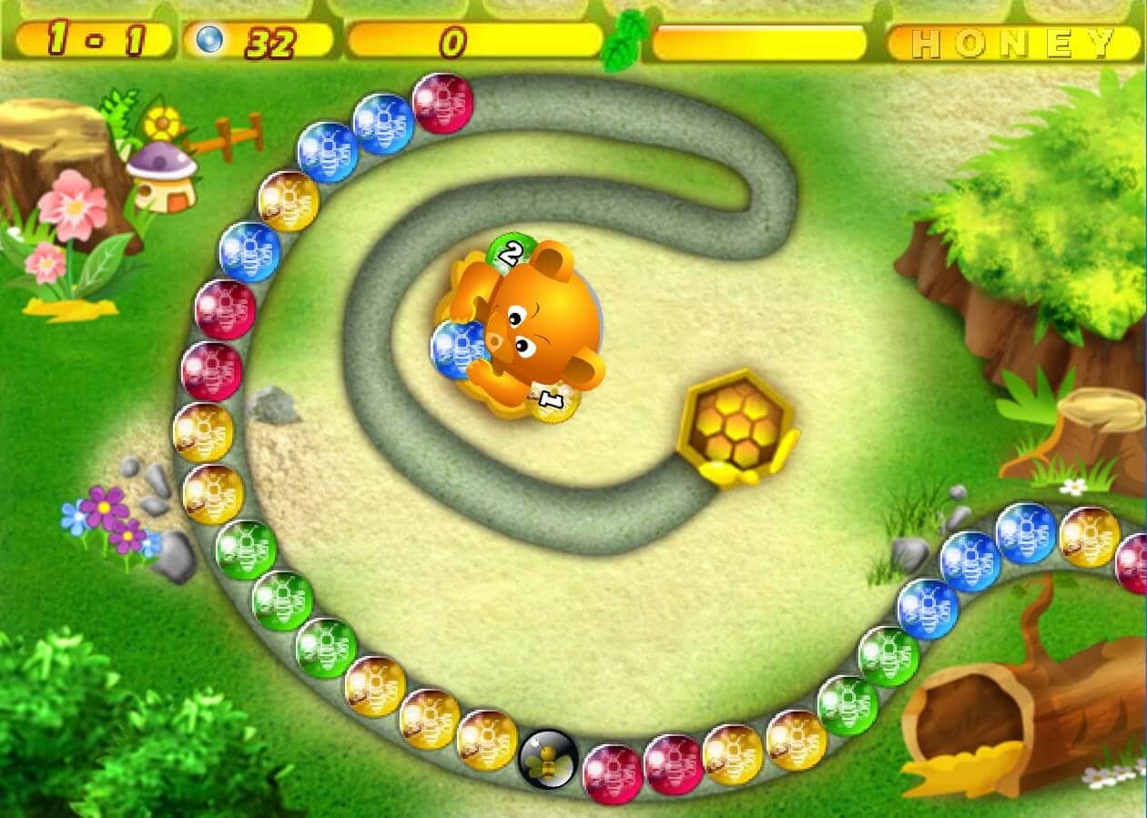 Honey Trouble 1 Game with a bee and flowers — collecting honey in engaging gameplay.