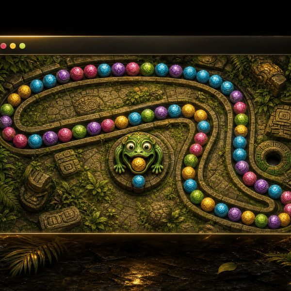 Zuma online with no download — a vibrant gameplay image.