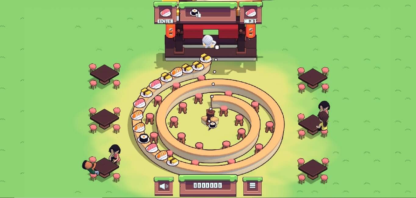 Sushi Feast 1 Automated farm with hens and chicks for egg production.