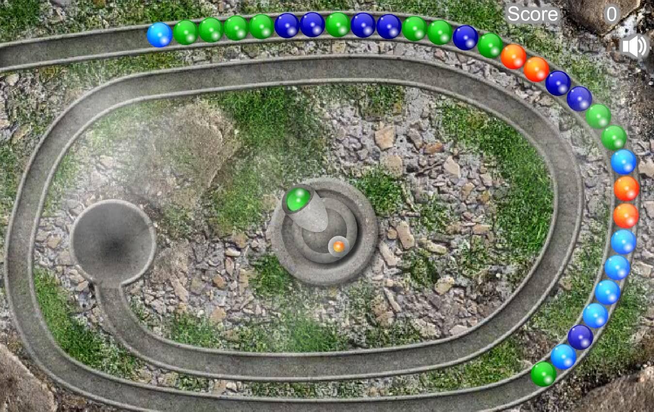 Zen Blaster 1 Ball game on a winding downhill path — a puzzle for developing logic.