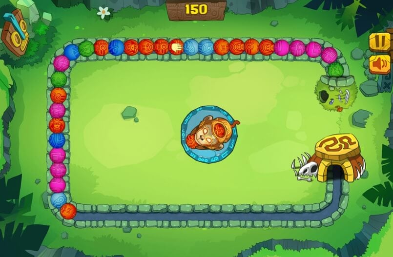 Zuma Jungle Legend 1 RTU game with bright multicolored balls and a monkey at the center.